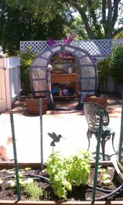 got the flower house up!